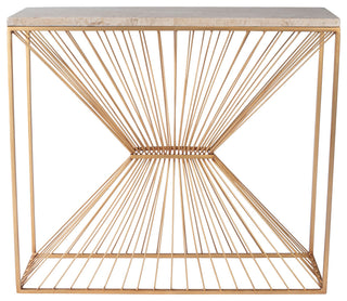 Butler Cosmo Fossil Stone and Metal Console Table