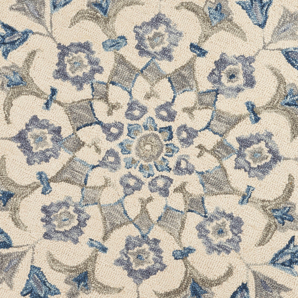 Blue Floral Area Rug