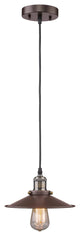 Ironclad  1-Light Rubbed Bronze Ceiling Mini Pendant 9" Shade