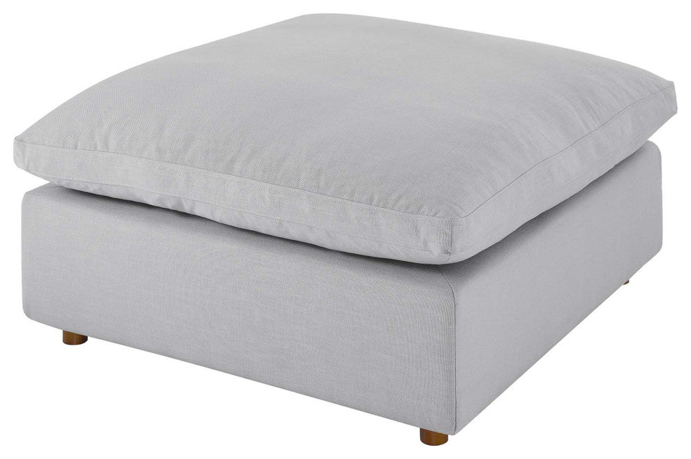 Ottoman Accent Chair, Gray, Fabric, Modern, Lounge Cafe Hotel Hospitality
