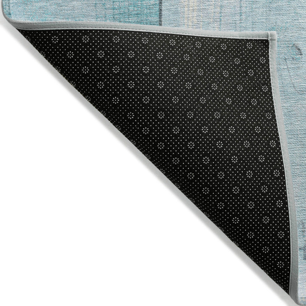 Machine Washable Indoor/Outdoor Chantille ACN1877 Teal 2'3" x 7'6" Runner Rug