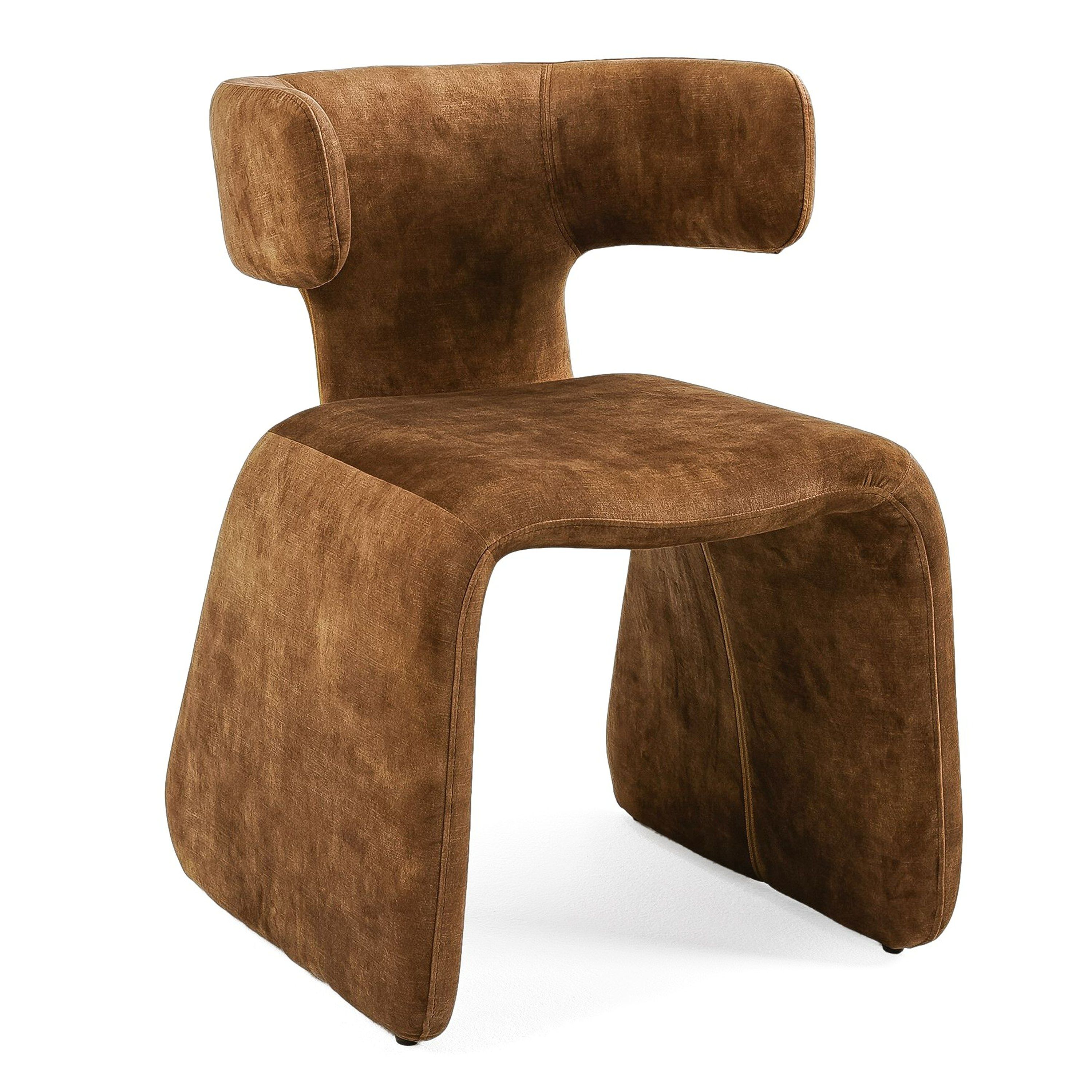 Modrest Bergman Modern Camel Velvet Dining Chair