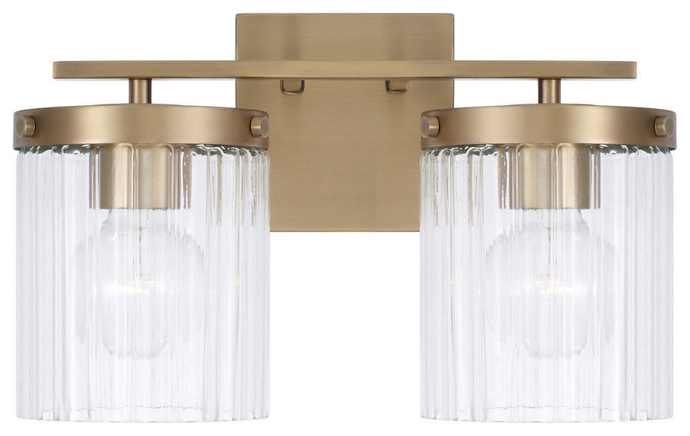 Capital Lighting 156221-555 Vaughn 2 Light 15"W Vanity Light - Aged Brass