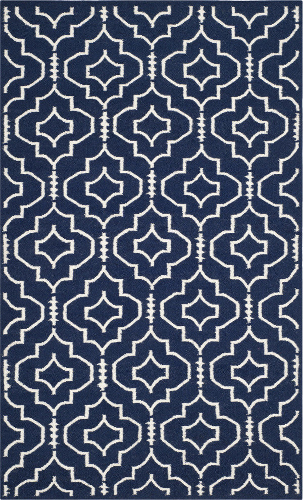 Safavieh Dhurries DHU637D 6'' Round Navy Rug