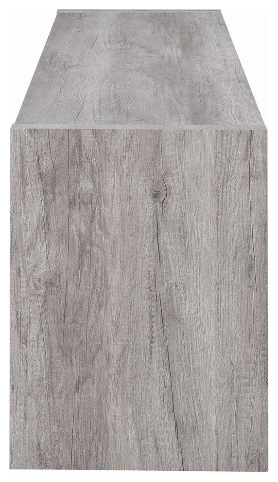 2 Doors and Open Shelf TV Console, Gray