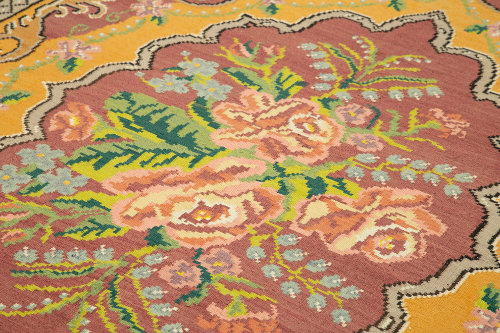 Rug N Carpet - Handmade Moldovian 6' 1'' x 10' 3'' Vintage Floral Kilim Rug