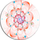 Pink Fractal Flower Petals Close-Up, Floral Disc Metal Wall Art, 23"