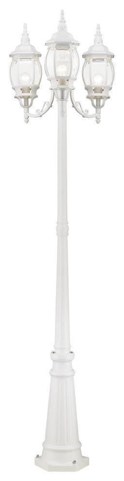 Textured White Traditional, Colonial, French Historical, Outdoor Post Light