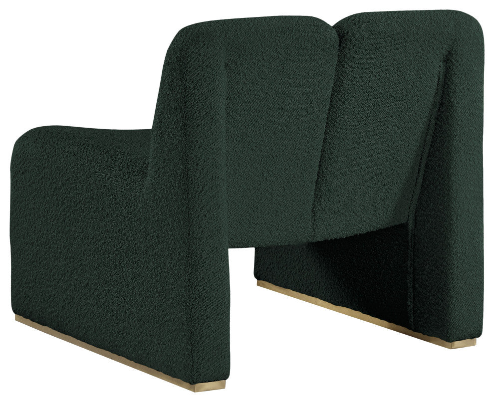 Alta Boucle Fabric Upholstered Accent Chair, Green