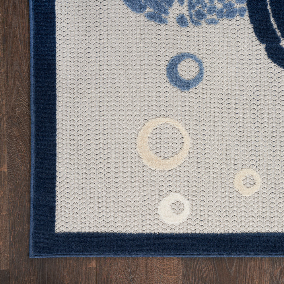 Nourison Aloha 6' x 9' Navy Blue Coastal, Nautical & Beach Area Rug