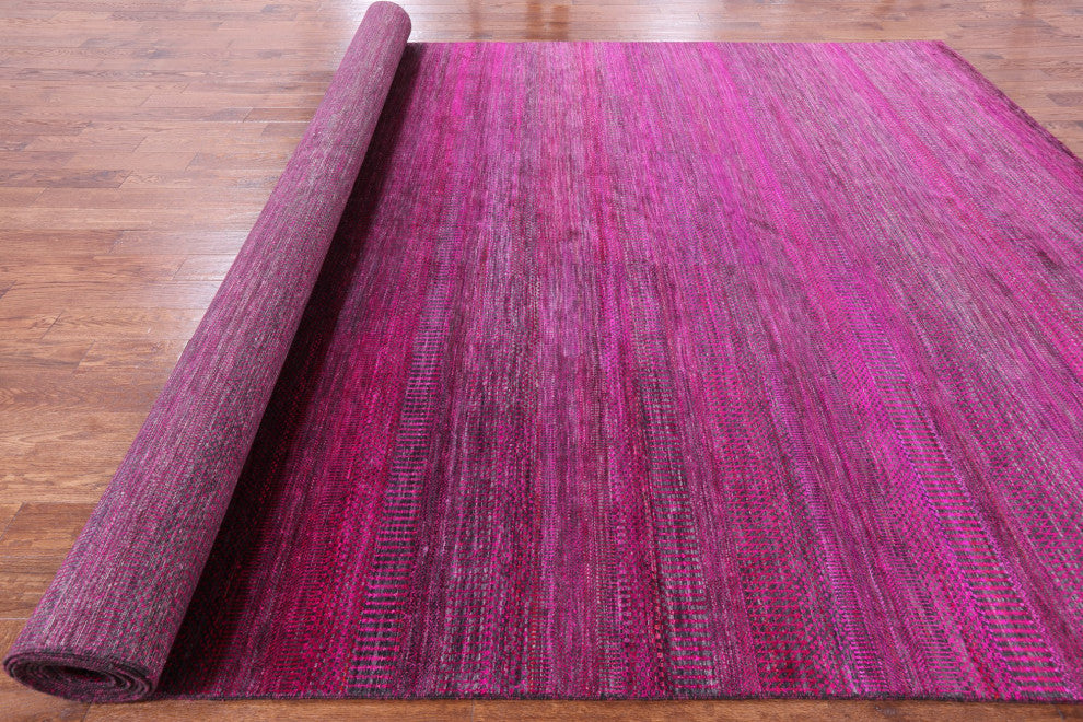 Super Savannah Gabbeh Wool and Silk Hand Knotted Rug 9' 10" X 19' 9" Q6114