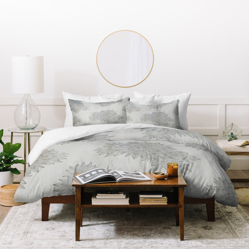 Iveta Abolina Beach Day Gray Duvet Cover Set, Queen