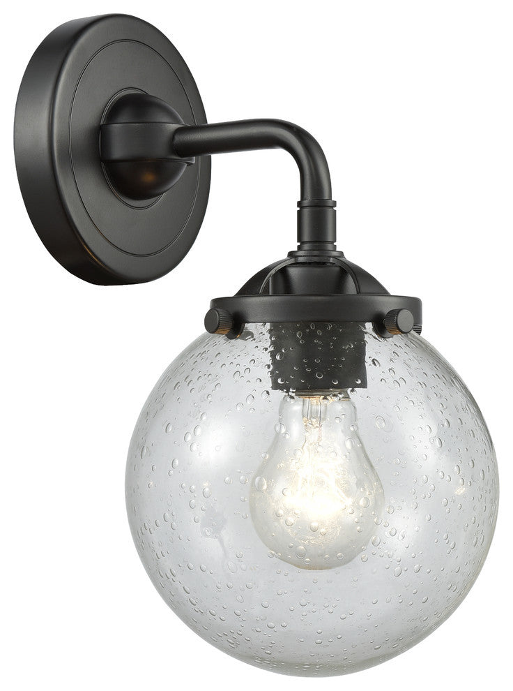 1-Light Beacon 6" Sconce, Oil Rubbed Bronze, Glass: Seedy