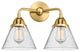 Large Cone Bath Vanity Light, Satin Gold, Seedy, Seedy