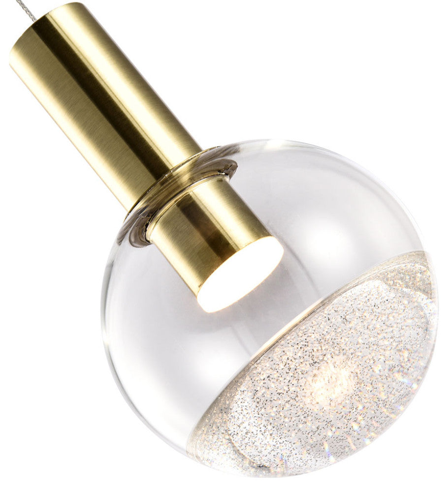 Sienna 5" ETL Certified Integrated LED Pendant Lighting Fixture, Brass