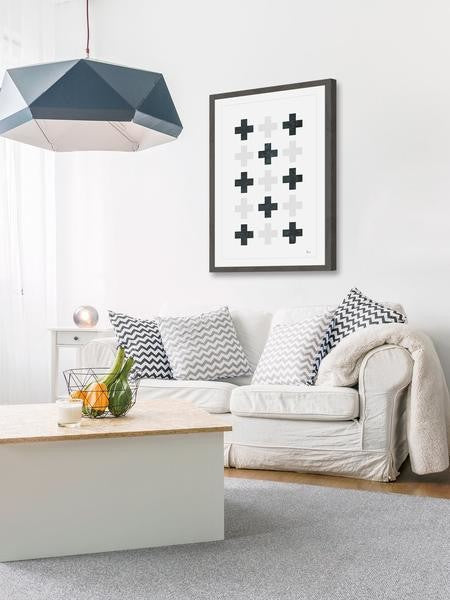 "Positive Ions" Framed Painting Print, 12"x18"