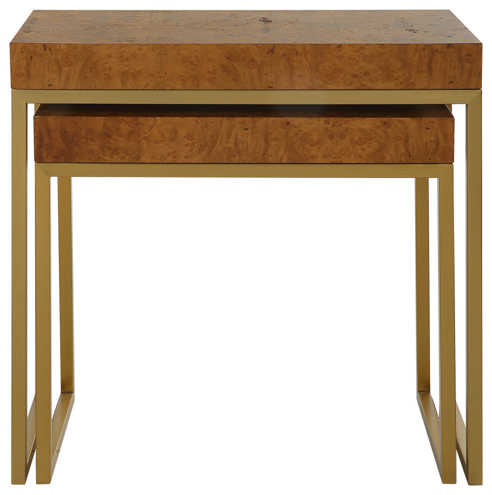 Uttermost Burl-esque Wooden Nesting Tables, Set of 2