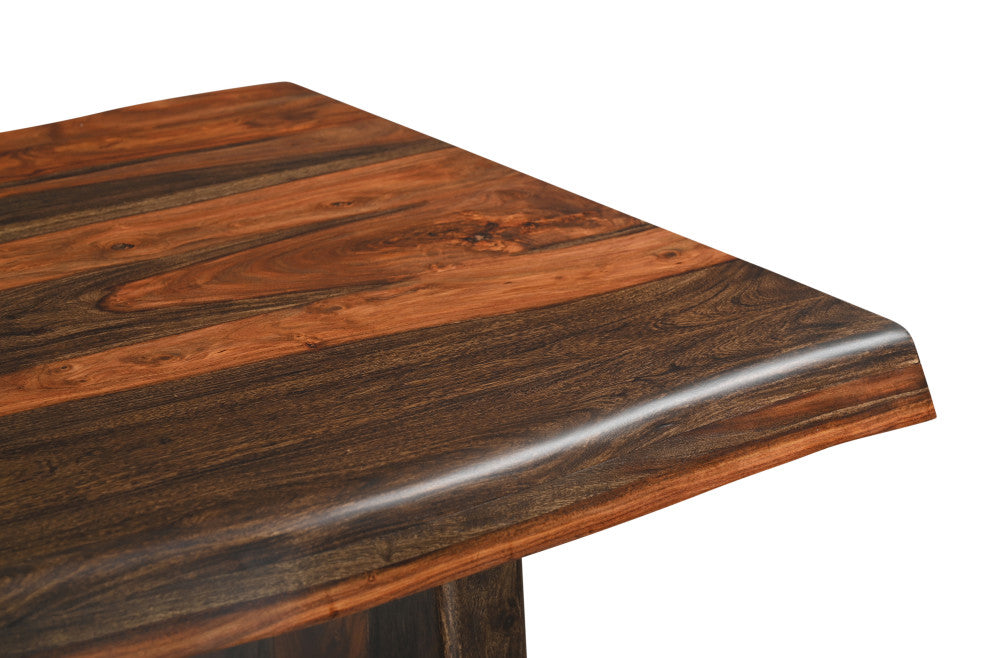 Damian Live Edge Wood Dining Table, Dark Brown, 86"