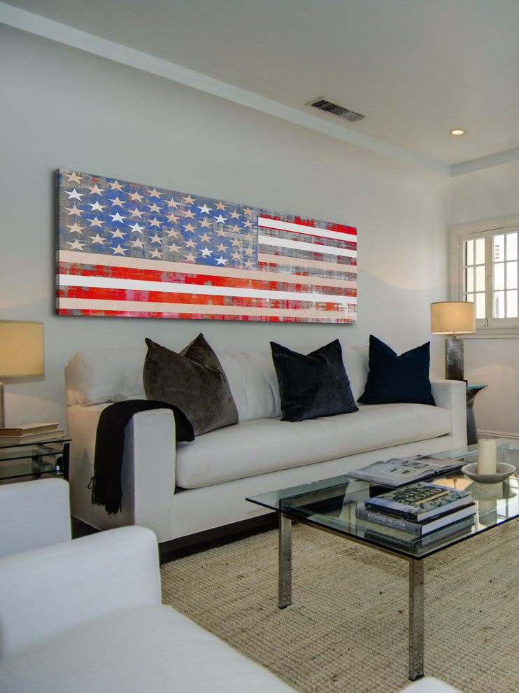 "USA Flag" Fine Art Canvas Print, 45"x15"