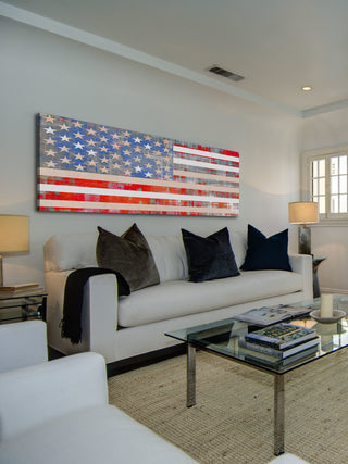 "USA Flag" Fine Art Canvas Print, 45"x15"