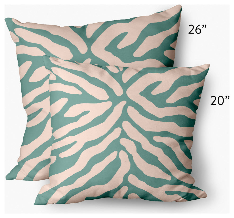Animal Stripe Decorative Throw Pillow, Eucalyptus, 20"x20"