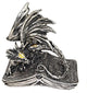 Metallic Guardian Dragon Statue Sculpture