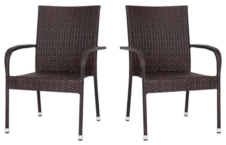 Maxim Indoor/Outdoor Wicker Dining Chairs w/Fade & Weather-Resistant Steel Frame