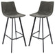 LeisureMod ES29GR2 Elland Leather Bar Stool With Iron Legs & Footrest Set of 2