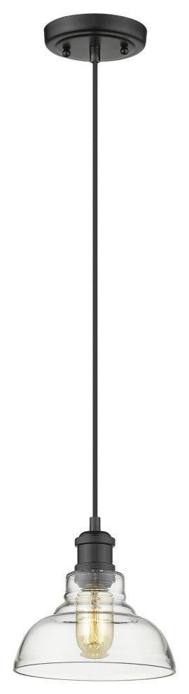 Golden Lighting 0305-S Carver 8"W Mini Pendant - Black