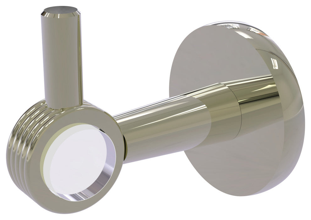 Clearview Robe Hook with Groovy Accents, Polished Nickel