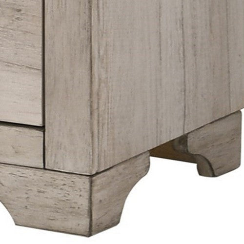 Benzara BM215299 6 Drawer Wooden Dresser With Metal Ring Pulls, Weathered Brown