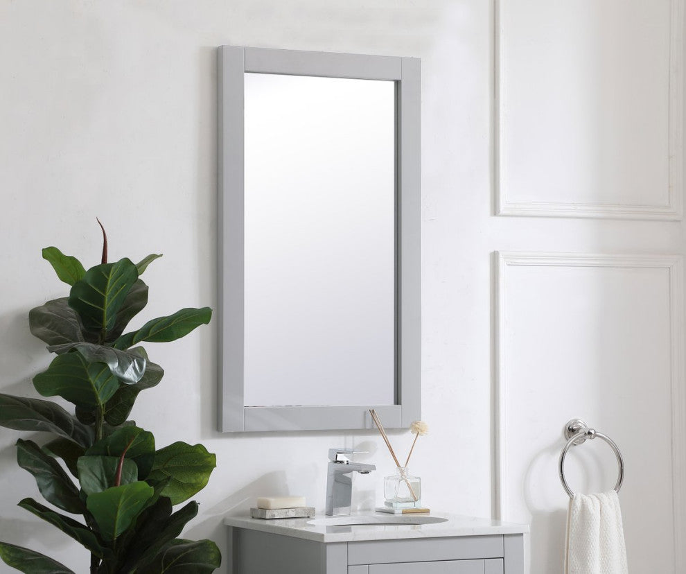 18" Contemporary Grey-Light Vanity Mirror