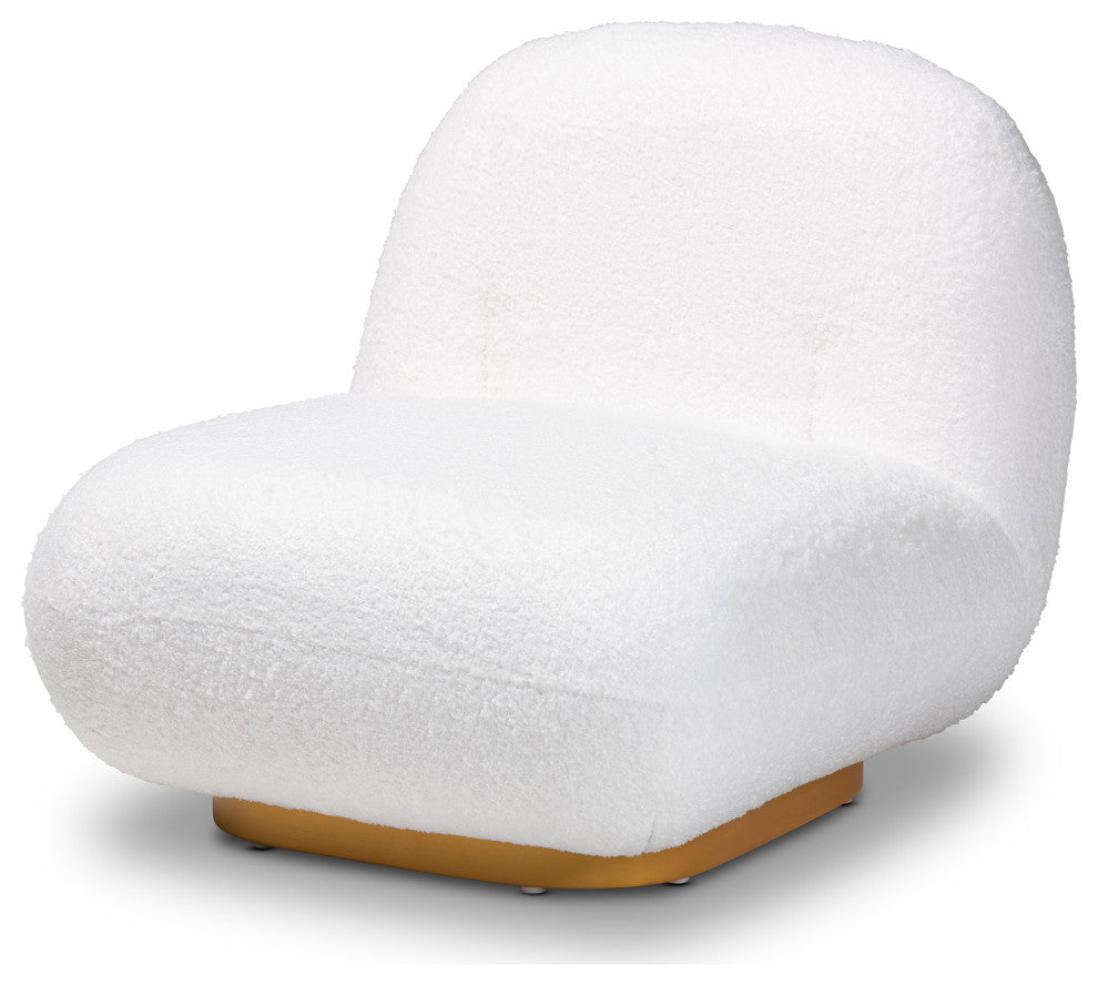 Zidane Contemporary White Boucle Upholstered Accent Chair
