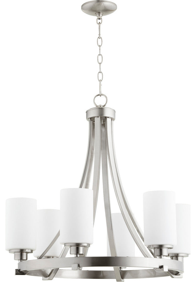 Lancaster 6-Light Chandelier, Satin Nickel