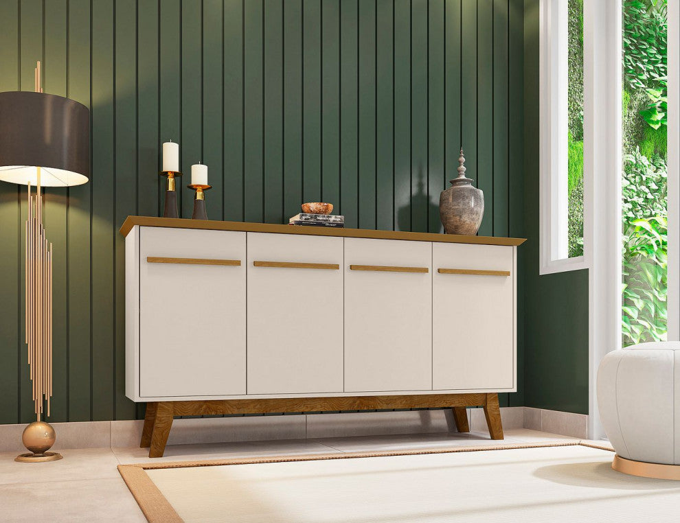 Yonkers 62.99 Sideboard in Off White and Cinnamon