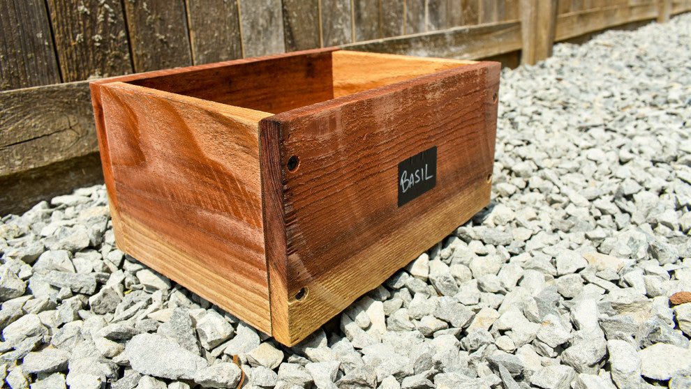 Flora Cedar Planter Box with Chalkboard Label, 11"w X 8"d X 8"h
