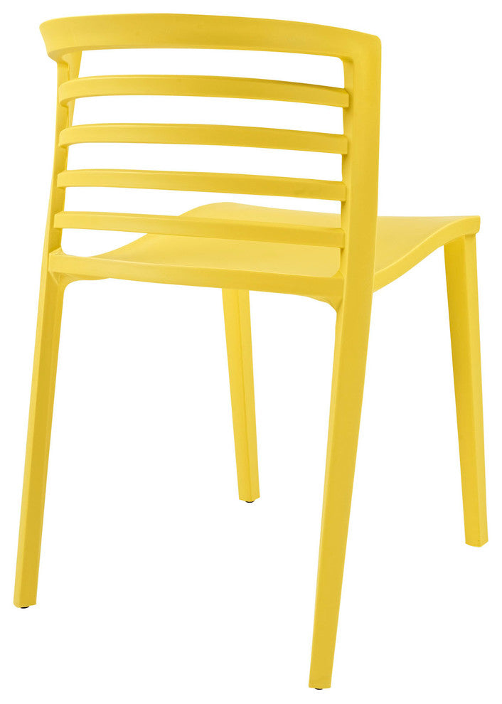 Modern Contemporary Kitchen Dining Side Chair Yellow, Outdoor and Indoor
