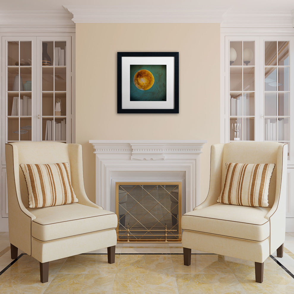'Moon on Blue' Matted Framed Canvas Art by Nicole Dietz