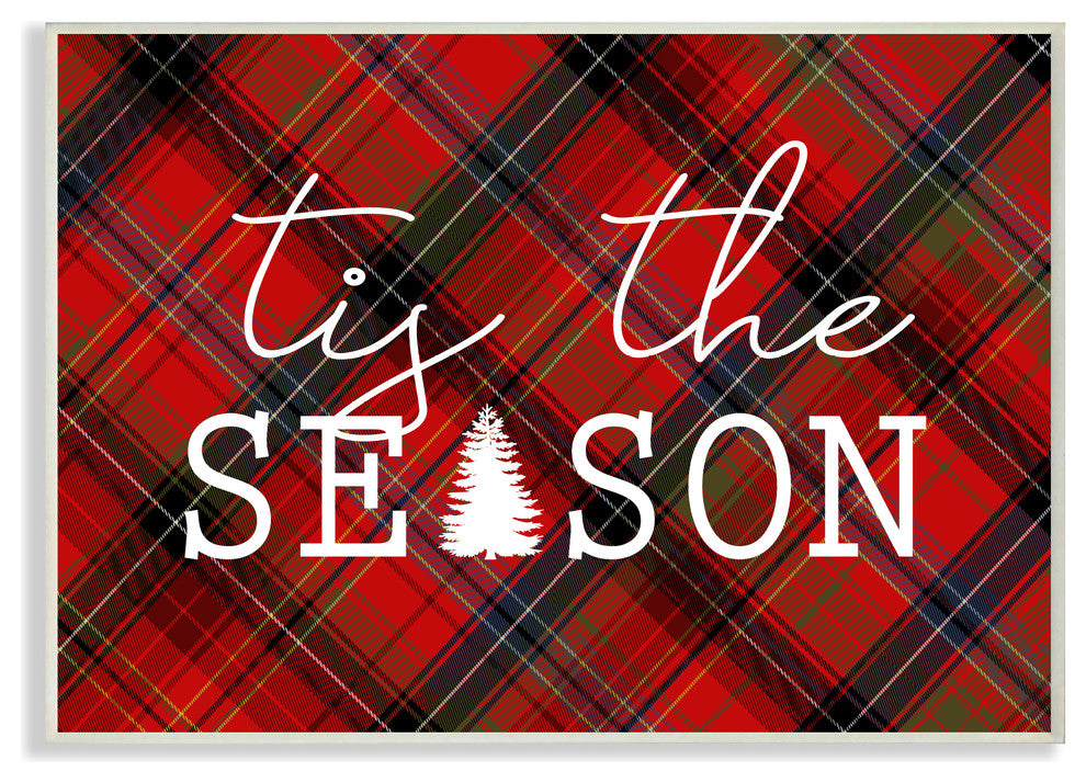 Tis The Season Plaid, 12.5"x18.5", Wall Plaque Art