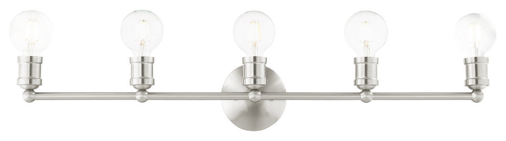 Livex Lighting Lansdale 5 Light Brushed Nickel ADA Large Vanity Sconce