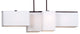 4 Light Island Pendant, Antique Bronze, Off White Linen Shade