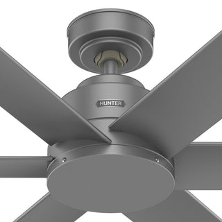 Hunter 52 inch Kennicott Matte Silver Damp Rated Ceiling Fan and Wall Control