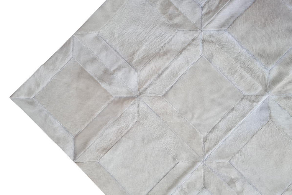 CUBE White Cowhide Rug, 9x12ft