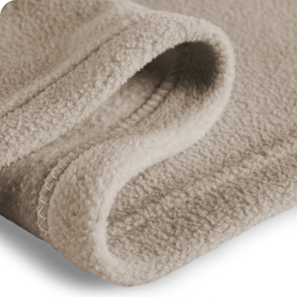 Bare Home Polar Fleece Lightweight Blanket, Oyster, King