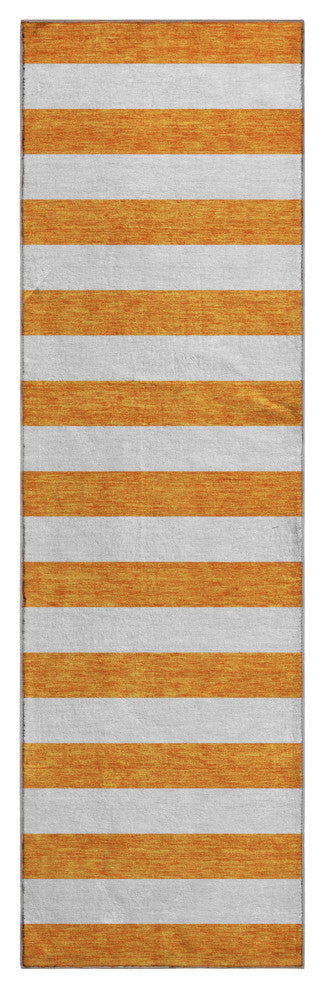 Premium Machine Washable Mayfield AMF528 Orange 2'3" x 7'6" Runner Rug