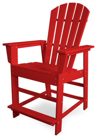 Polywood South Beach Counter Chair, Sunset Red