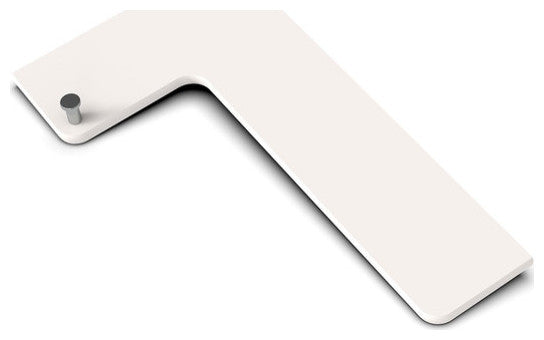 Boundless Shelving Solutions L-Shaped Corner Shelf Ivory Bathroom Shower, Polished Chrome Hook