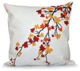 Maple Hues Flower Print Pillow, Orange, 26"x26"