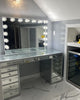 SlayStation Pro Premium Mirrored Vanity Table, Silver