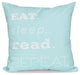 My Mantra, Word Print Outdoor Pillow, Aqua, 18"x18"